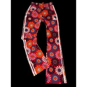 adidas Floral Retro Boot Cut Track Pants - Red Multi